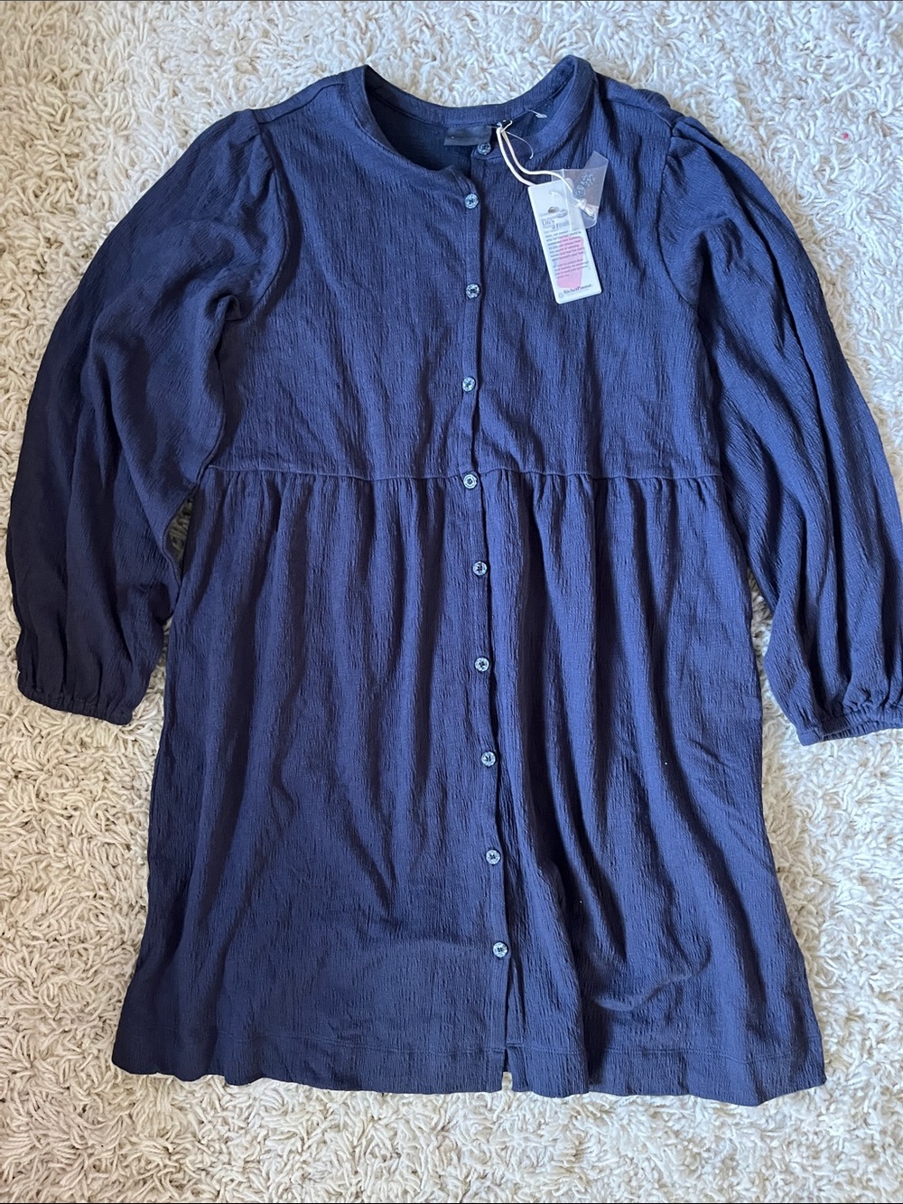 Richer Poorer Navy Cloud Weave Dress